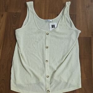 Ricki's Light Cream Button-Front Tank Top